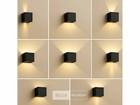 6 x wandlamp – tweerichtings led – kubus – 2 x 5w – zwart - afbeelding 2 van  6