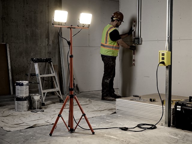 6 x work light 2x50w led 3in1 colour cct floodlight waterproof with tripod - afbeelding 1 van  7