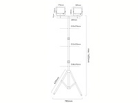 6 x work light 2x50w led 3in1 colour cct floodlight waterproof with tripod - afbeelding 6 van  7