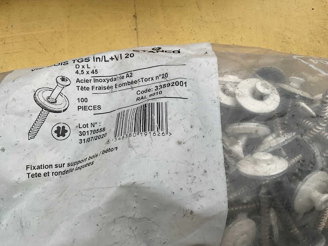 6 x zakken zelfborende schroeven met afdekplaatje - afbeelding 5 van  8