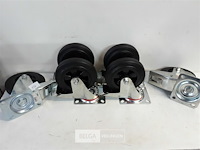 6 x zwenkwiel met rem 160mm max 150kg - afbeelding 1 van  3