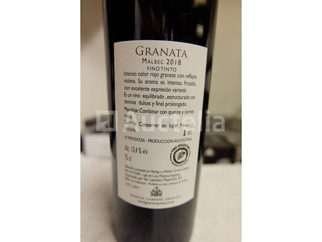 60 flessen rode wijn 75 cl - argentinië granata malbec 2018 - afbeelding 3 van  4