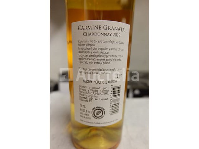 60 flessen witte wijn 75 cl - argentinië carmine granata chardonnay 2019 - afbeelding 4 van  4
