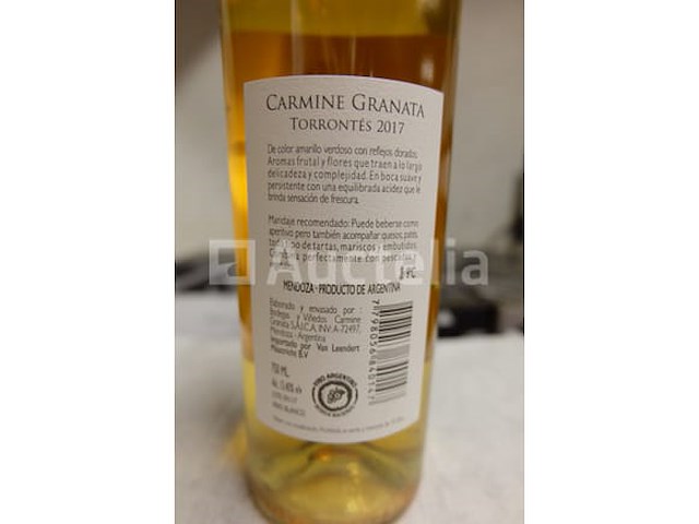 60 flessen witte wijn 75 cl - argentinië carmine granata torrontes 2017 - afbeelding 2 van  4
