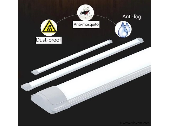 60 x led batten 18w – 60cm – 6500k koud wit – koppelbaar – tetra-60 - afbeelding 4 van  5