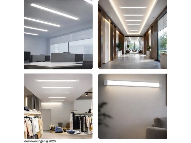 60 x led batten 36w – 120cm – 6500k koud wit – koppelbaar – tetra-120 - afbeelding 2 van  6