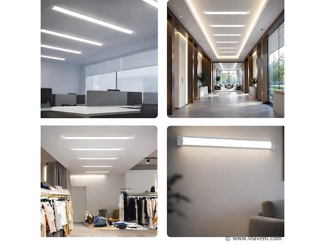 60 x led batten 36w – 120cm – 6500k koud wit – koppelbaar – tetra-120 - afbeelding 1 van  5
