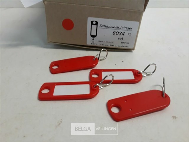 60 x sleutelplaatje met schrijfvlak rood - afbeelding 3 van  3