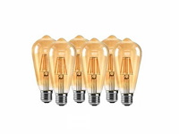 60 x st64 amber filament lamp – 6w – e27 – dimbaar – ip20 - afbeelding 4 van  5