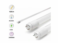 60 x t8 led buizen – 16w – 120cm – 4200k neutraal wit – tube-s - afbeelding 3 van  4
