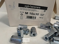 60 x verbindingsmoer verzinkt m10 x 30 mm - afbeelding 3 van  3