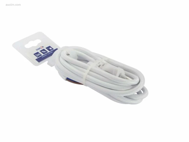 (600x) stoffen snoer met schakelaar, wit – 2 m... - afbeelding 1 van  6