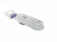 (600x) stoffen snoer met schakelaar, wit – 2 m...