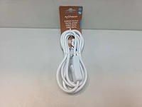 (600x) stoffen snoer met schakelaar, wit – 2 m... - afbeelding 2 van  6