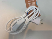 (600x) stoffen snoer met schakelaar, wit – 2 m... - afbeelding 3 van  6