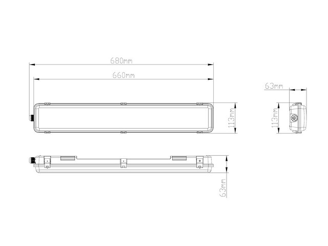 60cm pro dubbele led tl t8 armaturen waterdicht met reflectoren(16x) - afbeelding 3 van  3