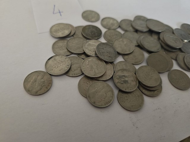 60x belgië: 1-frank munten gemengd (1950–1960) - afbeelding 5 van  6