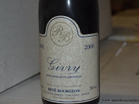 60x fles rode wijn, rené bourgeon, givry, 2000, 75cl - afbeelding 2 van  3