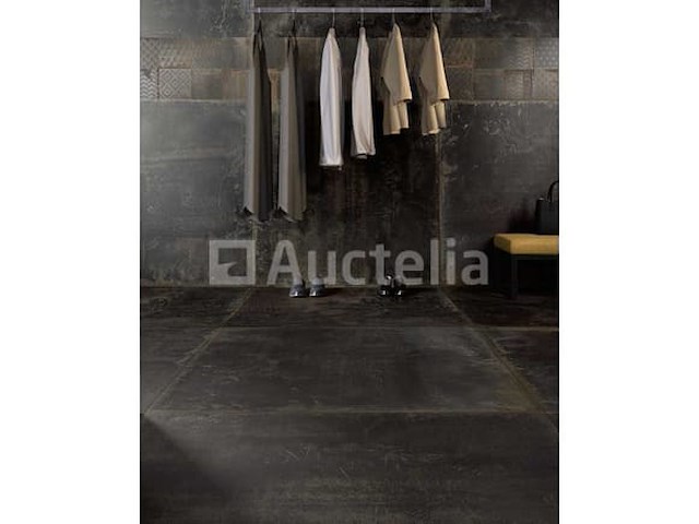 61,56m² oxidart zwart 90x90 gelijkgereguleerd, metaaleffect, vloer en muur - afbeelding 1 van  2