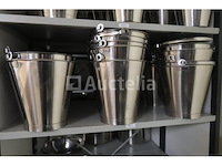 65 roestvrijstalen emmers met deksel - afbeelding 1 van  7