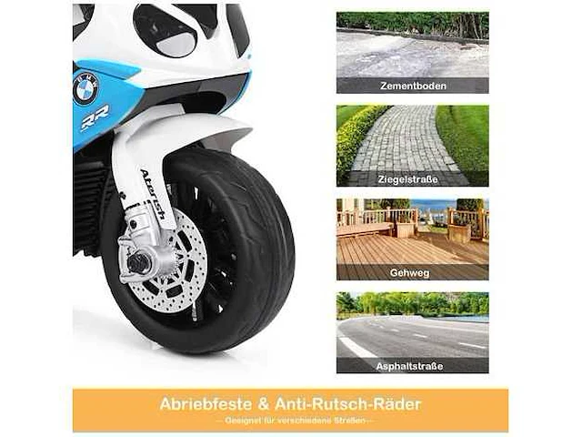 6v elektrische motorfiets voor kinderen, 66 x 37 x 44,5 cm, blauw - afbeelding 3 van  5