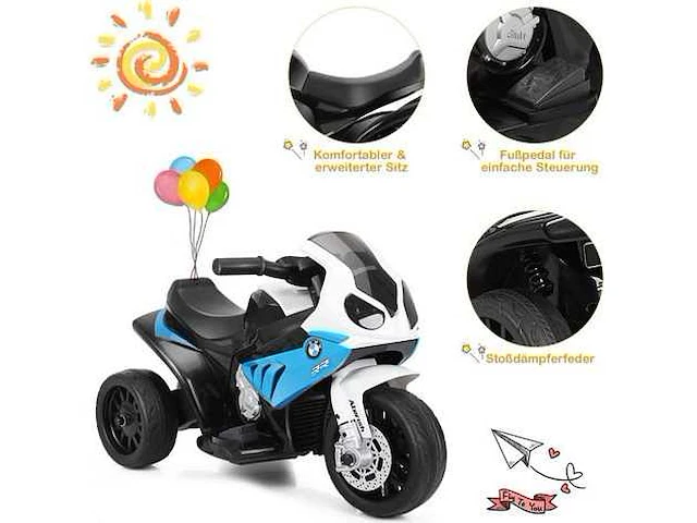 6v elektrische motorfiets voor kinderen, 66 x 37 x 44,5 cm, blauw - afbeelding 5 van  5