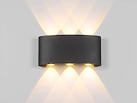 6w led wandlamp zes licht zwart warm wit waterdicht(10x) - afbeelding 7 van  9