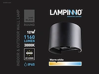 (6x) 12w led zwart wandlamp rond duo licht... - afbeelding 4 van  8