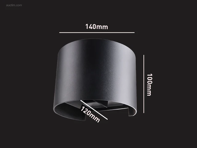 (6x) 12w led zwart wandlamp rond duo licht... - afbeelding 7 van  8