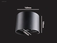 (6x) 12w led zwart wandlamp rond duo licht... - afbeelding 7 van  8