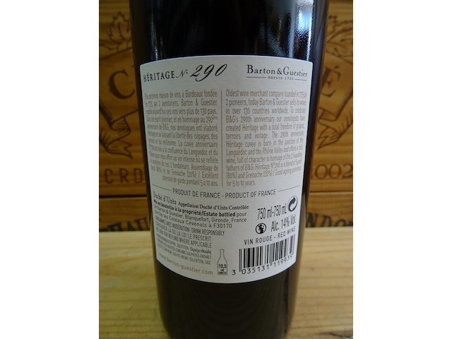 6x 75cl héritage n°290 - afbeelding 3 van  4