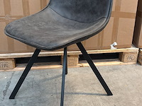 6x antraciet microfiber eetkamerstoel - afbeelding 1 van  1