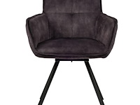 6x design eetkamerstoel antraciet velvet - afbeelding 2 van  5