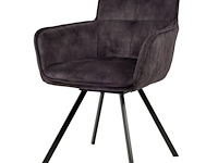 6x design eetkamerstoel antraciet velvet - afbeelding 1 van  5