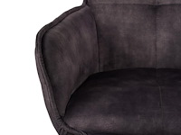 6x design eetkamerstoel antraciet velvet - afbeelding 3 van  5