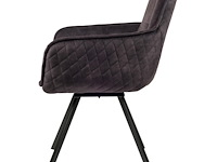 6x design eetkamerstoel antraciet velvet - afbeelding 4 van  5