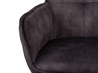 6x design eetkamerstoel antraciet velvet - afbeelding 3 van  5