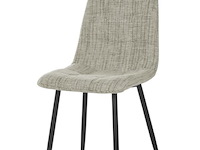 6x design eetkamerstoel beige chenille - afbeelding 1 van  6