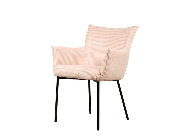 6x design eetkamerstoel beige ribstof - afbeelding 1 van  5