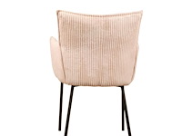 6x design eetkamerstoel beige ribstof - afbeelding 4 van  5