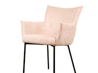 6x design eetkamerstoel beige ribstof - afbeelding 1 van  5