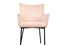 6x design eetkamerstoel beige ribstof - afbeelding 2 van  5