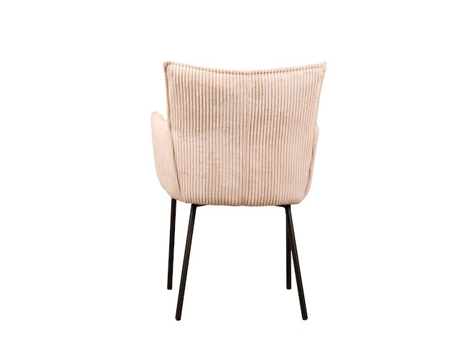6x design eetkamerstoel beige ribstof - afbeelding 4 van  5