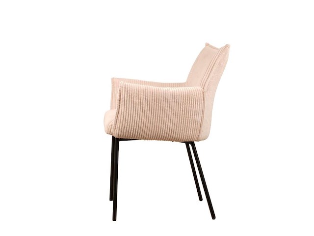 6x design eetkamerstoel beige ribstof - afbeelding 3 van  5