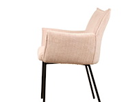 6x design eetkamerstoel beige ribstof - afbeelding 3 van  5