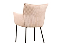 6x design eetkamerstoel beige ribstof - afbeelding 5 van  5