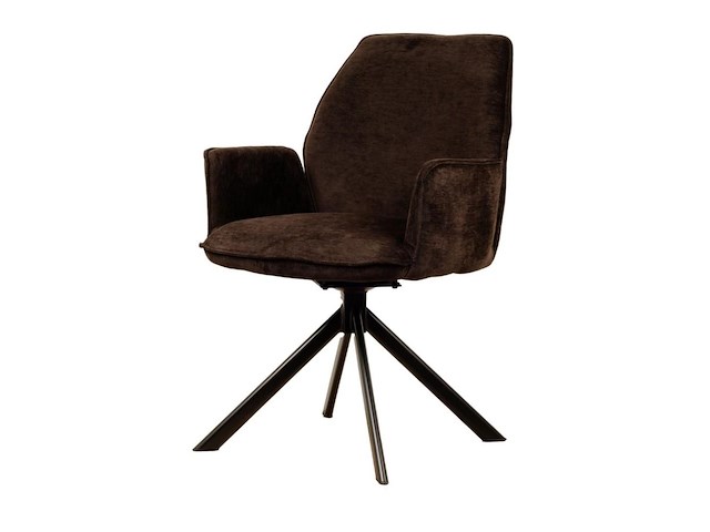 6x design eetkamerstoel bruin velvet - afbeelding 1 van  4