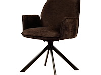 6x design eetkamerstoel bruin velvet - afbeelding 1 van  4