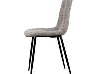 6x design eetkamerstoel grijs stof - afbeelding 2 van  3