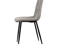 6x design eetkamerstoel grijs stof - afbeelding 2 van  3